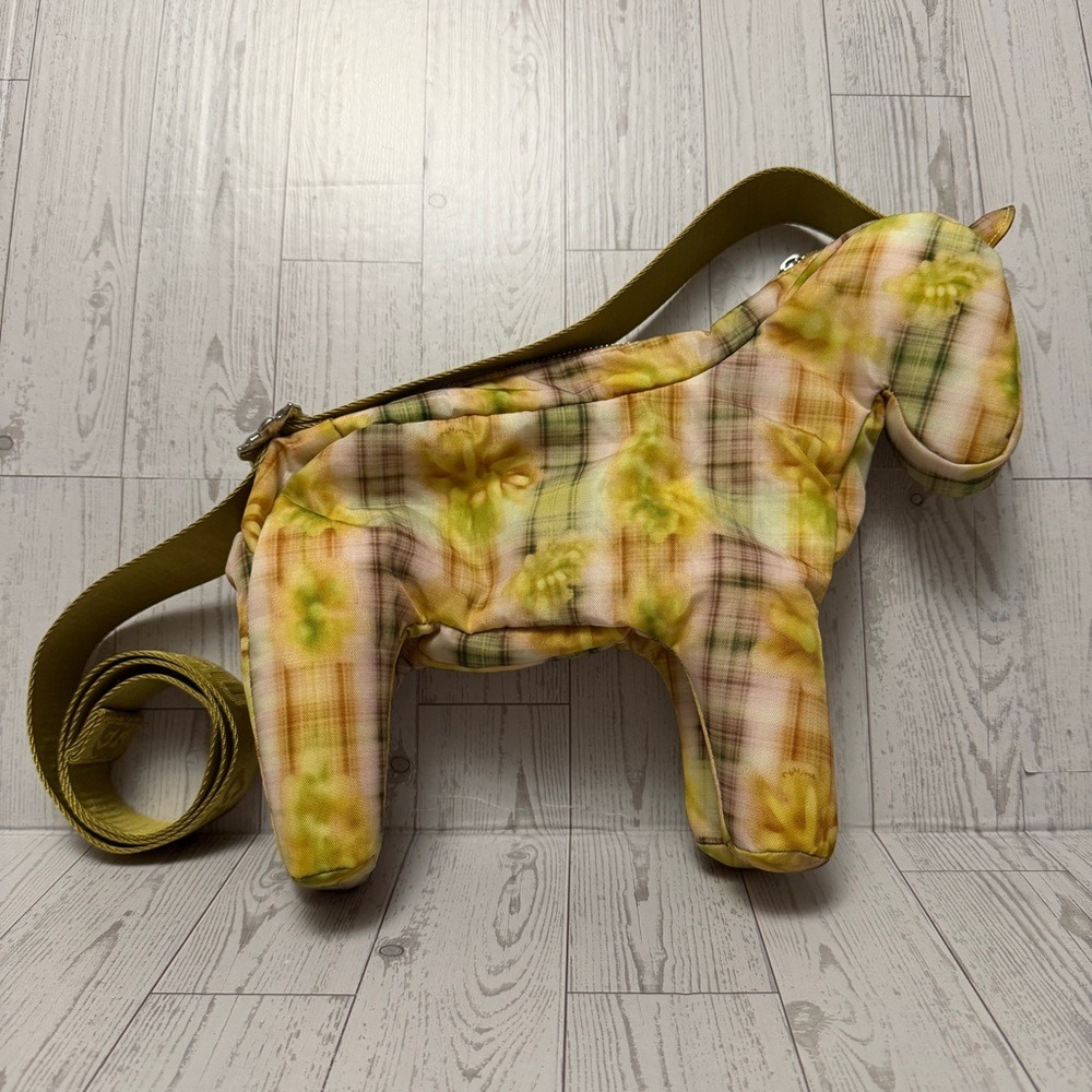 BAGGU Collina Strada‎ Green Boxer Plaid Floral Crossbody Horse Pony New! NWT!